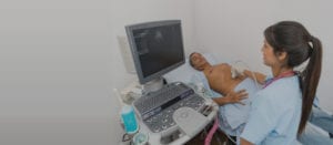 patient getting mobile ultrasound