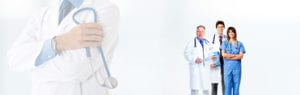 small medical staff team posing