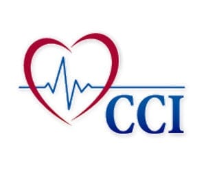 logo for cci with red heart