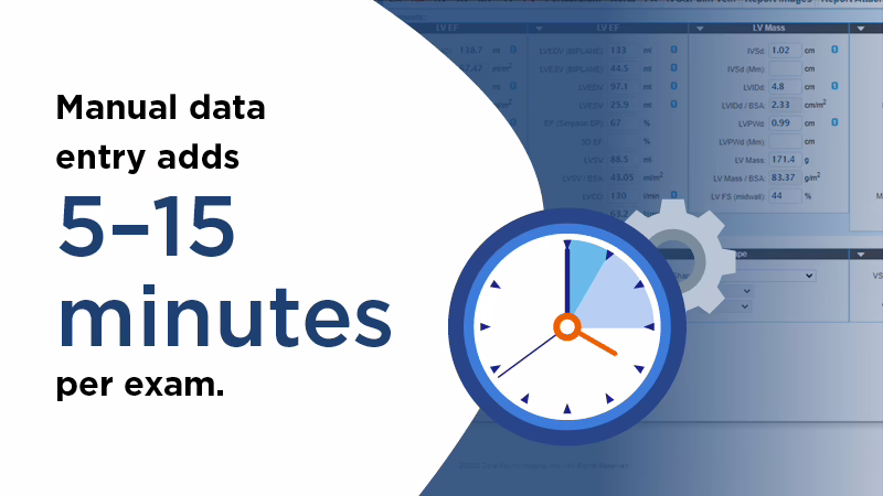 Manual data entry adds 5-15 minutes per medical imaging exam stat